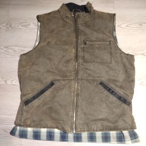 Cody James Plaid Lined Vest Brown Size: M, 46" Chest, 26-26" Long